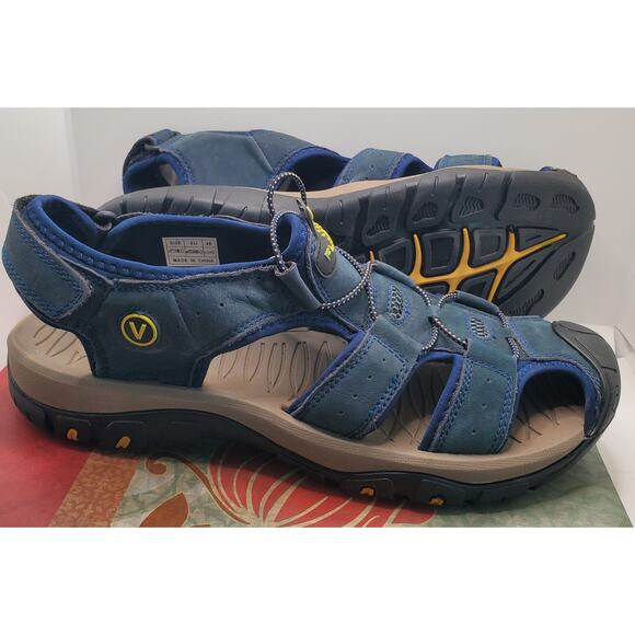 FLARUT Men\'s Sport Sandals Outdoor Hiking Sandals Closed Toe Leather US 14 EU 48